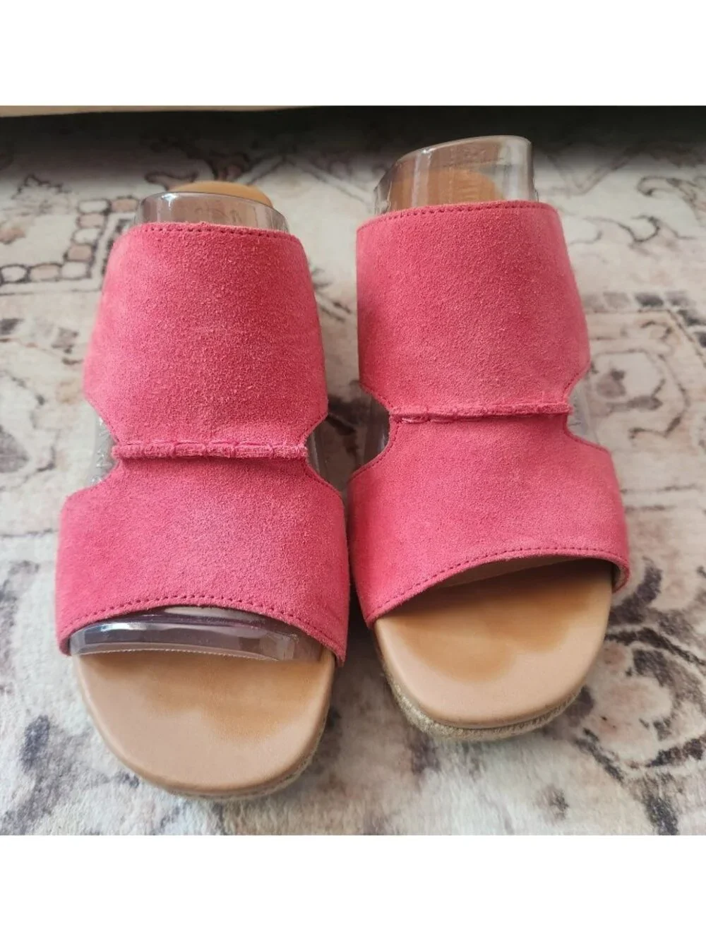 UGG Women's Sz. 10 Eirene Espadrilles Wedge Slide Pink Suede
